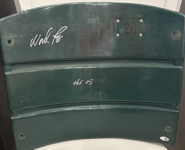 Wade Boggs Autographed Fenway Park #26 Stadium Seat Back with Inscription