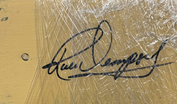 Rick Dempsey Autographed Dodger Stadium Wooden Seat Panel with Inscription - Image 2
