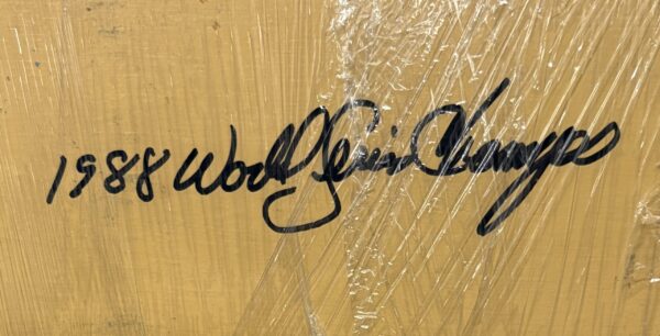 Rick Dempsey Autographed Dodger Stadium Wooden Seat Panel with Inscription - Image 3
