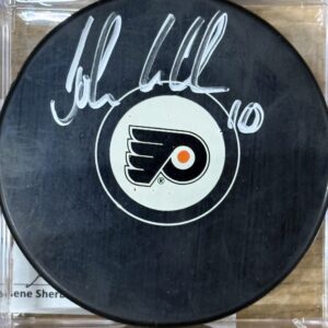 John LeClair Autographed Philadelphia Flyers Hockey Puck
